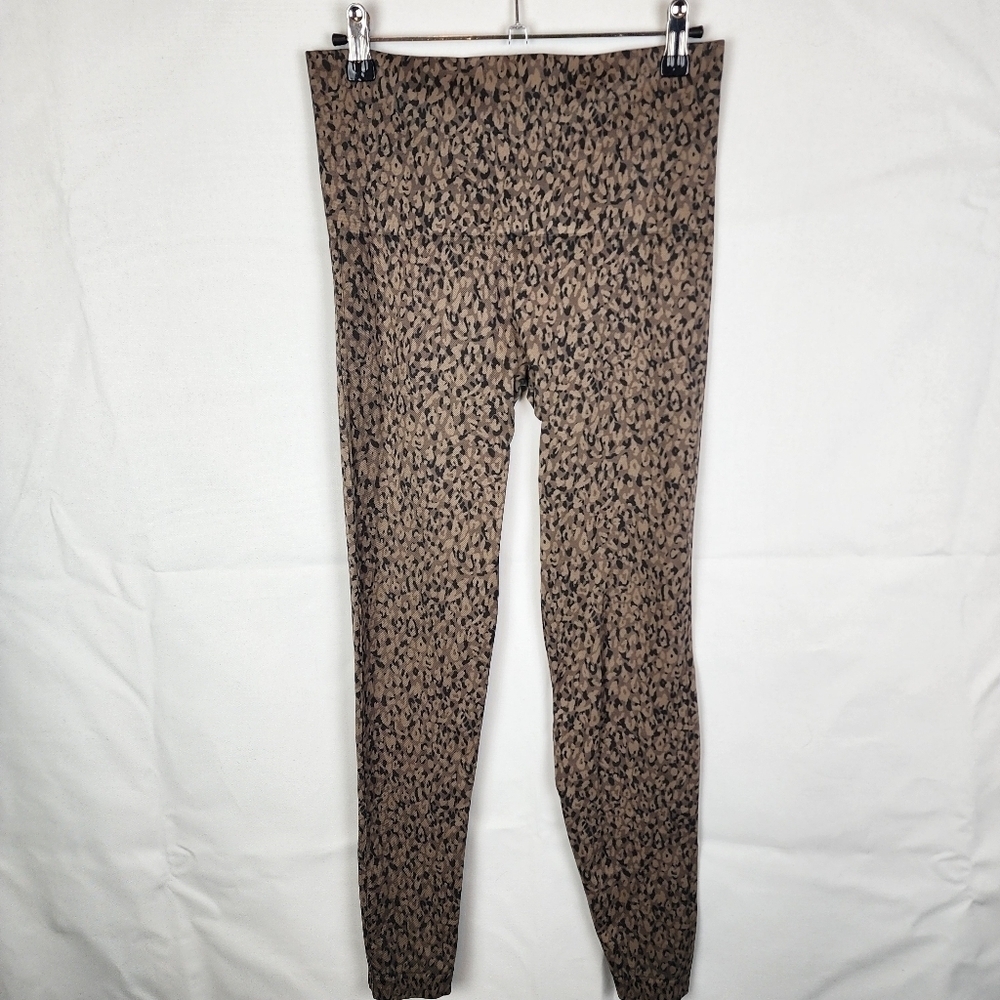 SPANX Look at Me Now Leopard Seamless Leggings‎ Size Large